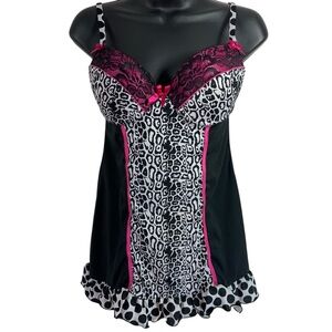 Leopard Print Lingerie with Pink Accents